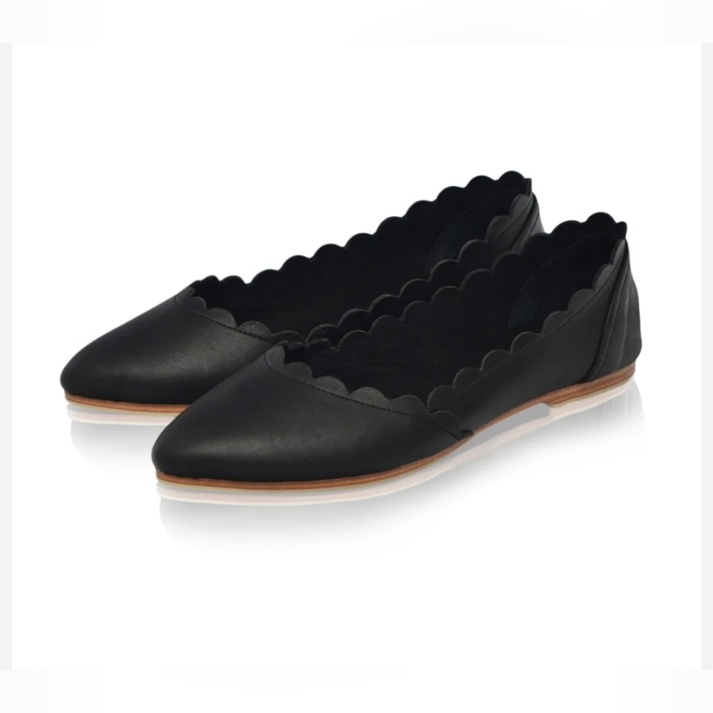 Bali Elf Valentina Scalloped Pointed Toe Flats Size 8.5